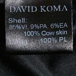 David Koma Black Jersey Panel Detail Leather Trimmed Asymmetric Dress L