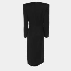Pre Owned David Koma Black Wool Dress S
