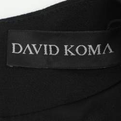 Pre Owned David Koma Black Wool Dress S