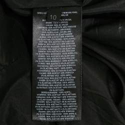 Pre Owned David Koma Black Mirror Embroidered Crepe Strapless Gown M