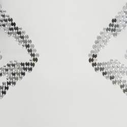 Pre Owned David Koma Ivory Crepe Mirror Embroidered Mini Dress S