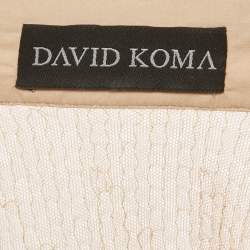 Pre Owned David Koma Beige Sequin Sheer Oversized Shirt S