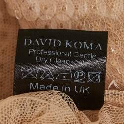 Pre Owned David Koma Beige Sequin Sheer Oversized Shirt S