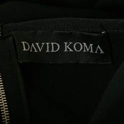 Pre Owned David Koma Black Crepe Zipper Detail Strapless Jumpsuit S