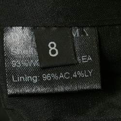 Pre Owned David Koma Black Wool Slit Pencil Skirt S