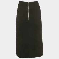 Pre Owned David Koma Black Wool Slit Pencil Skirt S
