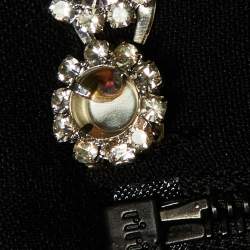 Pre Owned David Koma Black Crepe Crystal Embellished Crop Top M
