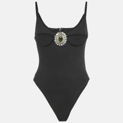 Pre Owned David Koma Black Crystal Jersey Bodycon M