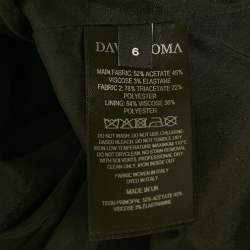 مملوكة مسبقًا فستان ماكسي دافيد كوما كريب أسود بتقليم تيل وكوت آوت مقاس صغير - سمول