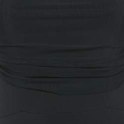 مملوكة مسبقًا فستان بقصة العنق مزين ديفيد كوما كريب أسود مقاس صغير - سمول