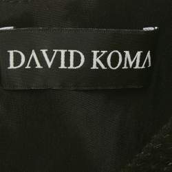 مملوكة مسبقًا David Koma Black Sequin Tweed Bralette and Mini Skirt Set S