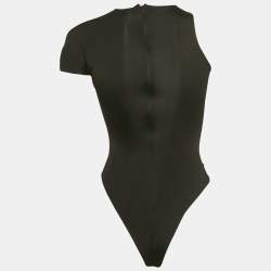 Pre Owned David Koma Black Crystal Buckle Jersey Cut-Out Bodysuit XS