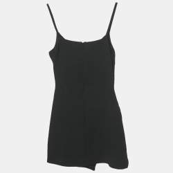 مملوكة مسبقًا فستان ميني بلا أكمام دافيد كوما كريب أسود مزين بحجر الراين مقاس كبير - لارج