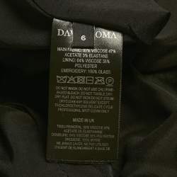 مملوكة مسبقًا فستان ميني بلا أكمام دافيد كوما كريب أسود مزين بحجر الراين مقاس كبير - لارج