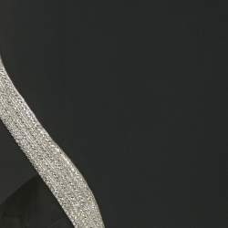 مملوكة مسبقًا فستان ميني بلا أكمام دافيد كوما كريب أسود مزين بحجر الراين مقاس كبير - لارج