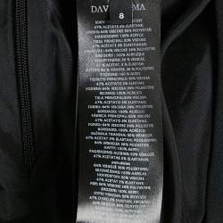 Pre Owned فستان قصير ديفيد كوما كريب أسود مزين بوردة على الجنب وفتحة جانبية مقاس صغير - سمول