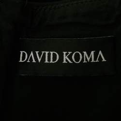 Pre Owned David Koma Black/Green Floral Print Crepe & Jersey Strapless Mini Dress S