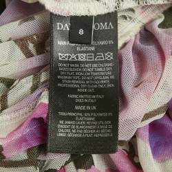 Pre Owned David Koma Multicolour Floral Print Jersey Ruched Mini Dress S