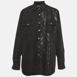 مملوكة مسبقًا جاكيت ديفيد كوما دنيم أسود مطبوع - ميديام