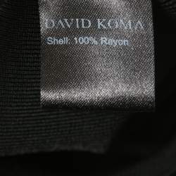 David Koma Black Sequined Stretch Knit Mini Dress S