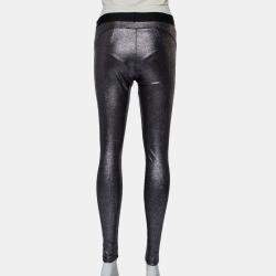 David Lerner Metallic Coated Knit Leggings L