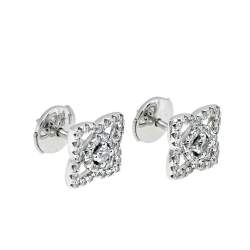 De Beers Enchanted Lotus Diamond 18K White Gold Stud Earrings
