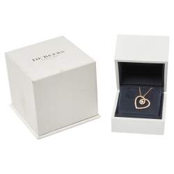 Pre Owned قلادة دي بيرز بدلاية ذهب وردي عيار 18 ألماس كلاسيك هارت