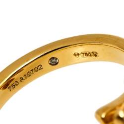DeBeers Wildflower Diamond 18K Yellow Gold Double Flower Ring Size 54