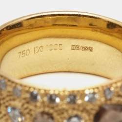 De Beers Talisman Diamonds 18k Yellow Gold Ring Size 52