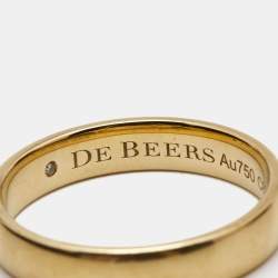 مملوكة مسبقًا De Beers Wide Court 18k Yellow Gold Band Ring Size 56
