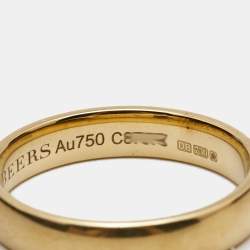 مملوكة مسبقًا De Beers Wide Court 18k Yellow Gold Band Ring Size 56