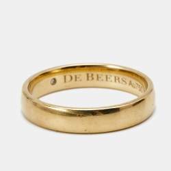 مملوكة مسبقًا De Beers Wide Court 18k Yellow Gold Band Ring Size 56