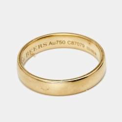 مملوكة مسبقًا De Beers Wide Court 18k Yellow Gold Band Ring Size 56