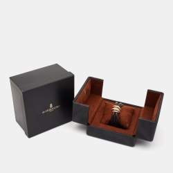 Pre Owned De Grisogono Allegra Diamonds 18k Rose Gold Leather Bracelet