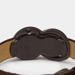 De Grisogono Brown PVD Coated18K Rose Gold Leather Be Eight S05 Women's Wristwatch 27 mm