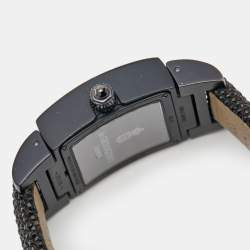 De Grisogono Black PVD Coated 18K White Gold Stingray Leather Instrumentino TINOS04QZ Women's Wristwatch 29 mm