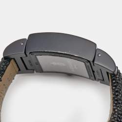De Grisogono Black PVD Coated 18K White Gold Stingray Leather Instrumentino TINOS04QZ Women's Wristwatch 29 mm