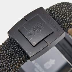 De Grisogono Black PVD Coated 18K White Gold Stingray Leather Instrumentino TINOS04QZ Women's Wristwatch 29 mm