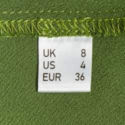 Pre Owned De la Valli Green Chiffon Ruffle Sleeve Dress XS