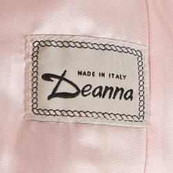 Pre Owned Deanna Pink Real Fur Belted Jacket S/M