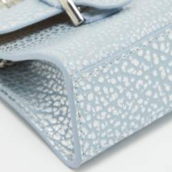 Delvaux Blue/Silver Leather Brilliant Bag Charm