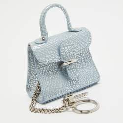 Delvaux Blue/Silver Leather Brilliant Bag Charm