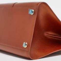 Delvaux Metallic Bronze Leather Brillant Sellier GM Top Handle Bag