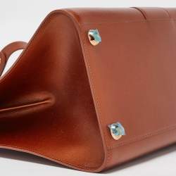 Delvaux Metallic Bronze Leather Brillant Sellier GM Top Handle Bag