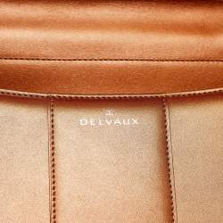 Delvaux Metallic Bronze Leather Brillant Sellier GM Top Handle Bag