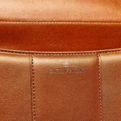 Delvaux Metallic Bronze Leather Brillant Sellier GM Top Handle Bag