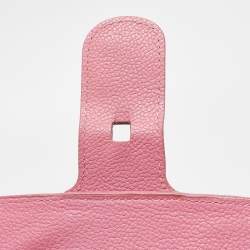 Pre Owned Delvaux Pink Leather Brilliant Sellier MM Top Handle Bag