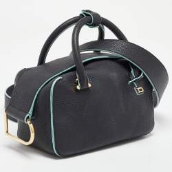 Pre Owned Delvaux Black Leather Mini Cool Box Shoulder Bag