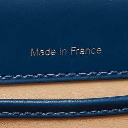 Pre Owned Delvaux Navy Blue Leather Mini Le Brillant Top Handle Bag