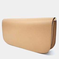 Pre Owned Delvaux Beige Leather Lango Clutch Bag